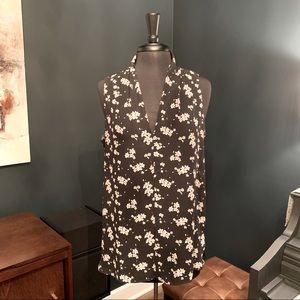 LOFT V-Neck Floral Tunic Shell